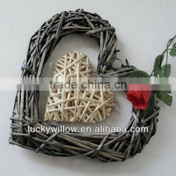 willow decorative basket heart-shaped knitted christmas decorations