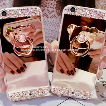 Mirror Surface Silicone Cell Phone Cover Case Diamond Mobile Phone Cases for IPhone7/7Plus/6/6s/6plus/6splus Soft Case photo-5