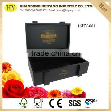 Matt Black Color Pine Wood Gift Box for Cigar photo-4