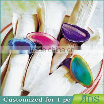 2017 White Wooden Frame Shadow Box Wall Art With Blue Agate Stone photo-6