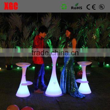 Light up colored plastic wedding rental events furniture with RGB led