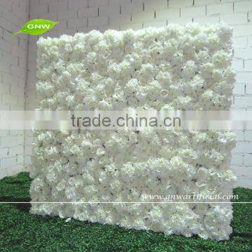 GNW FLW1507-1 White Rose Wall Weddings in Silk Artificial Hydrangea Flowers for Party and Birthday Backdrops