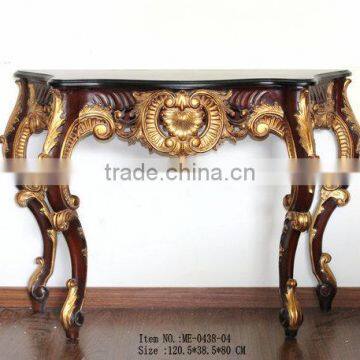 French Style Living Room Furniture Console Desk With Marble Top photo-5