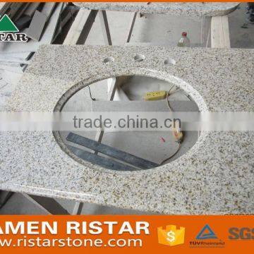 Wholesales G682 Yellow Prefab Granite Vanity Top With One Sink