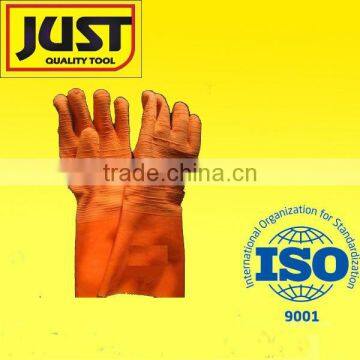 yellow industrial latex glove