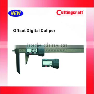 Offset Digital Caliper with an Ajustable Jaw Fastened at Any Position for Special Objects