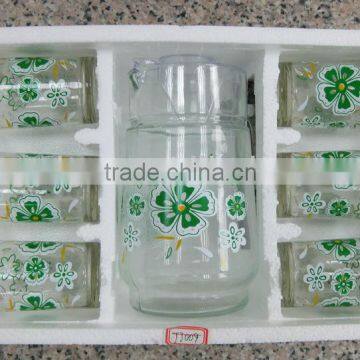 JK013 7pcs Glass Drinking Set with printing