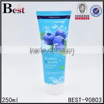 250ml blue color plastic soft tube packaging for cream