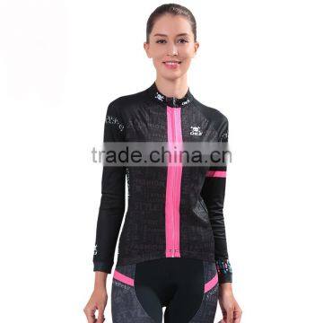 Wholesale Women Cycling Wear Jersey+trouser Long Sleeve Bicycle Sets Bike Clothes Custom Cycling Jersey Set Sublimation photo-3