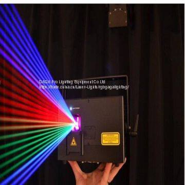 RGB Full Color 3000MW Mini Animation Programmable Laser Light Show 100kHz 90 - 240 V AC