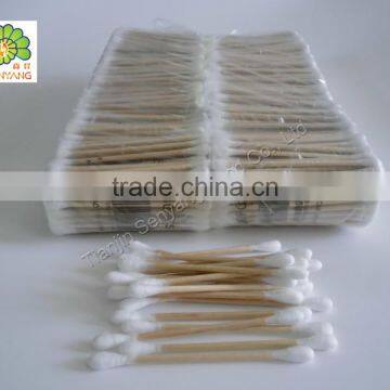 Baby liquid filled wooden stick cosmetic make dental cotton swab