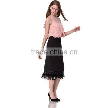 2017Guangzhou Domin Factory Directly Wholesale Latest Ladies Tassels Skirt photo-2