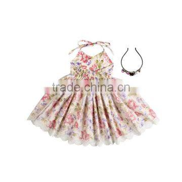 Summer Kids Dress Casual Baby Girl Floral Mash Dresses photo-2