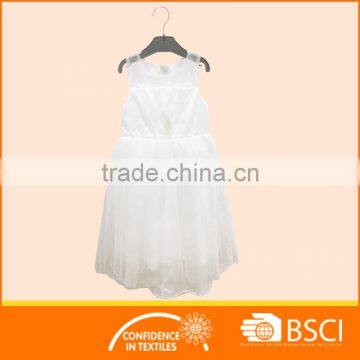 Elegant pure white angel mesh pom pom girls dress