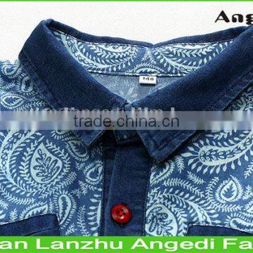 Children Denim Shirt Boy's Slim Fit Winter Top Clothing Fashion Casual Shirt With Patchwork photo-2