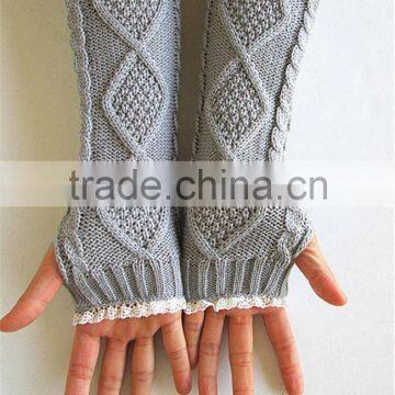 Wholesale Knitting Pattern Women Fingerless Gloves photo-6