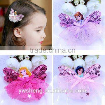 baby girls hair accessories princess Frozen butterfly hair clips