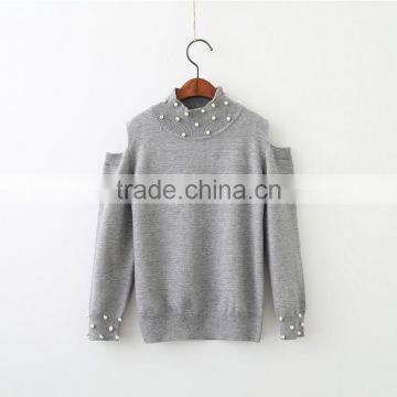 2-6 Years Wholesale 2017 New Fashion Winter Girls Knitted Sweater Long Sleeve Shoulderless Pullover Girls Sweaters photo-2