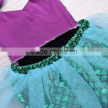 S60669B Newborn Kid Clothes Cotton Baby Girl Mermaid Romper Infant Jumpsuit photo-2