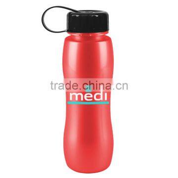 USA Made 25 oz Tritan Metalike Sports Bottle With Tethered Lid - metallic colors, BPA/BPS-free and comes with your logo