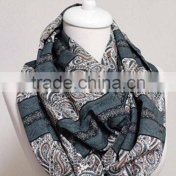 Floral Tribal Pattern Infinity Scarf, Circle Scarf, Scarves, Spring - Fall - Winter - Summer Fashion photo-3
