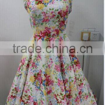 rockabilly whloesale Ladies Vintage Style Halter Neck Rockabilly Dress floral swing dress