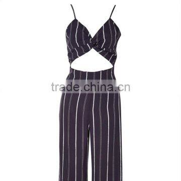 Cool Wide Leg Styling Gallus Womens Long Jumpsuit With Cute Knot photo-5
