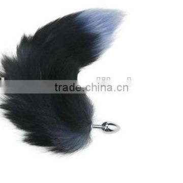 Factory direct sale super cool silver fox tail alternative backyard metal anal plug