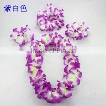 Colorful Hawaii Flower Garland Wreath Necklace Bracelet Headwear Sets photo-3