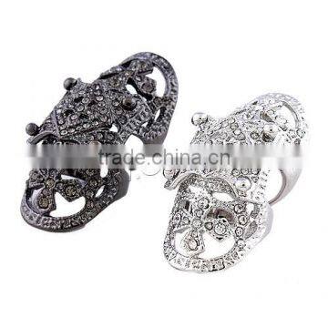 2017 New Zinc Alloy Armor Knuckle Cage Bird Cage Ring With Rhinestone Plated 966508 photo-2