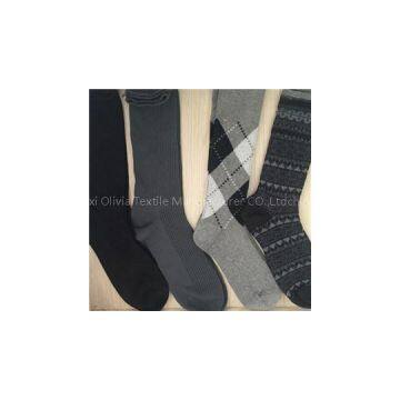 Mens Double Cylinder Jacquard Knee High Socks