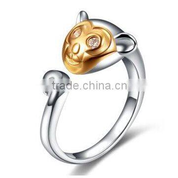 Old Chinese"Chinese Twelve Zodiac" Silver The Twelve Animal of Year Knuckle Open End Ring photo-2