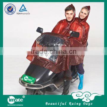 Hot selling red/blue color two people motorcycle rainsuit