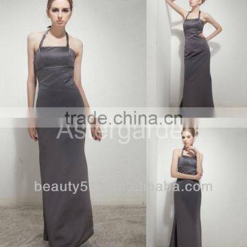 2017 Factory Direct Real Photo Glamorous Mermaid party gowns sheath halter stacked Bridesmaid dress AS253