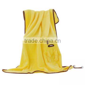 High Grade Coral Fleece Yellow Egg Design Baby Rolling Blanket photo-3