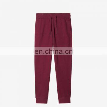 Dark Red Color French Terry 100% Cotton Sweatpants Men