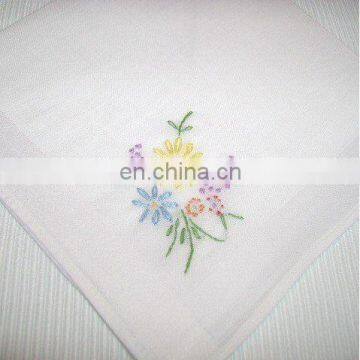 handkerchief with lace edge and embroidery