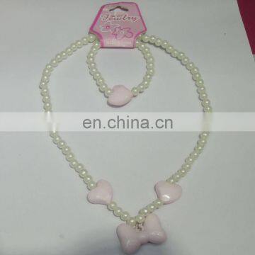 baby white beads bow jewelry