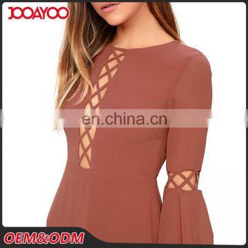 Fashion Smart Women Fashion Hollow Out Casual Long Dress Ladies Long Sleeve Maxi Dress photo-6