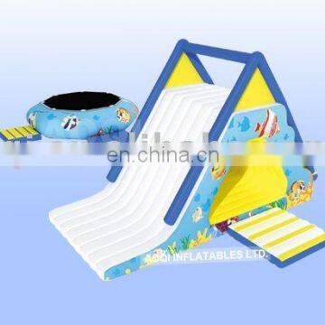 AOQI used crazy fun aqua slide & trampoline from professional inflatable water slide supplier