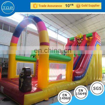 Multifunctional adult bouncy castle water park slides for sale fire truck bounce house with high quality