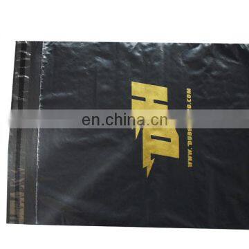 Black express plastic bag with gold logo