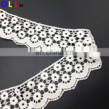 OLT10743 5.7cm wholesale fashion white embroidery bridal lace for ladies clothes