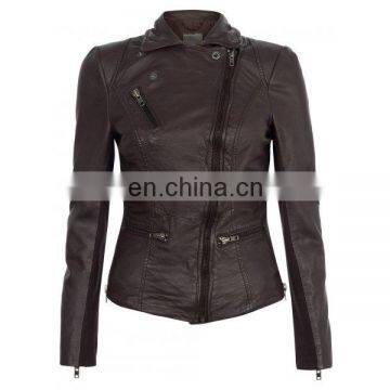 Sirius Brown Brando Style Womens Biker Motorcycle Genuine Leather Jacket All Sizes