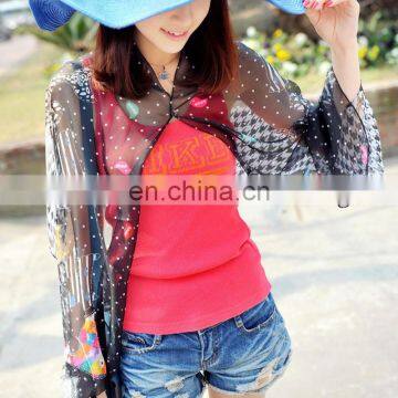 2015 Newestsummer fashion design polyester chiffon Uv protection scarf (PP612AL-P)