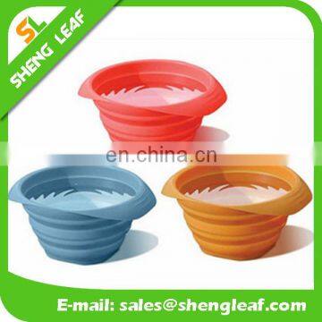 Transparent folding silicone pet bowl