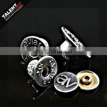 Custom Private Brand Name Logo Clothes Metal Alloy Button For Jeans photo-2