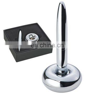 chromed shiny stand ballpoint ball pen with gift box RB17106