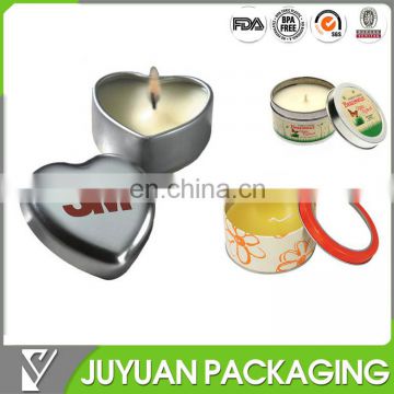 Small Heart shape or round shape candle metal tin container for sale