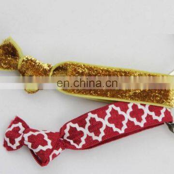 glitter elastic hair tie with key buckle